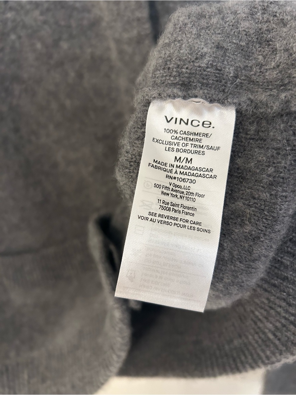 Vince Cashmere Cardigan in Heather Graphite Size M - Picture 6 of 8